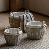 Vitero Round Lined Baskets Natural Set of 3