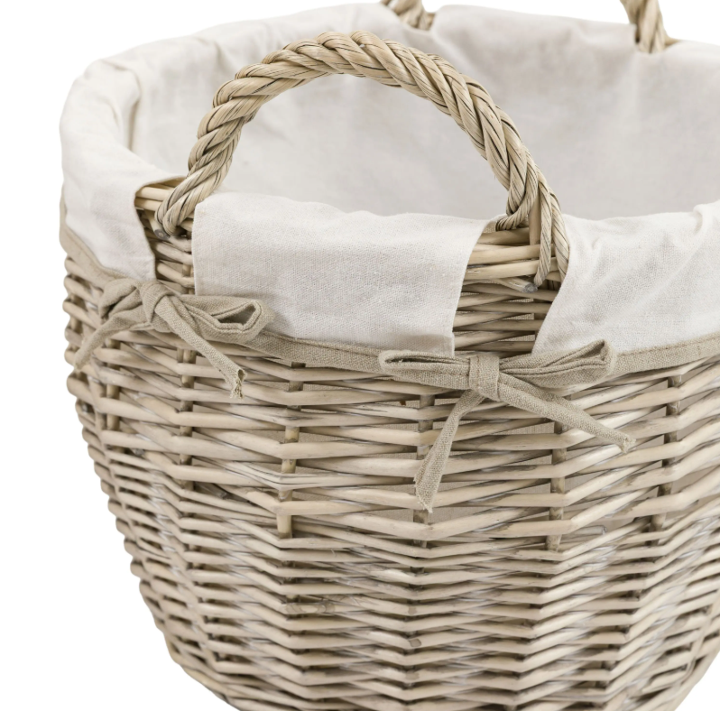 Vitero Round Lined Baskets Natural Set of 3