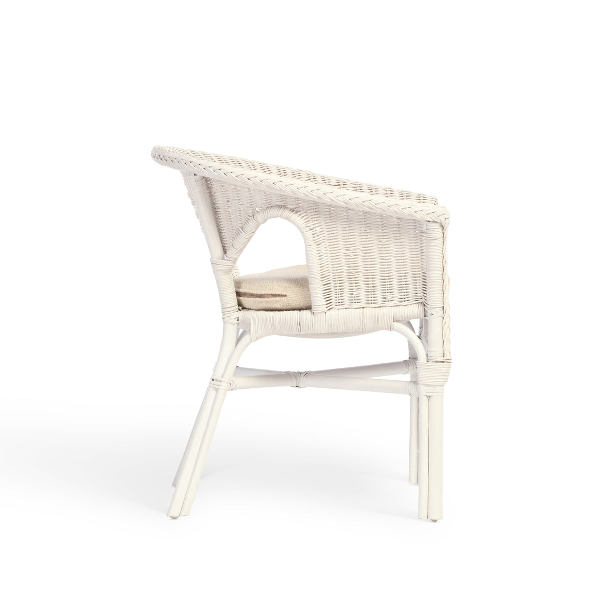 adults wicker loom chair with cushion natural