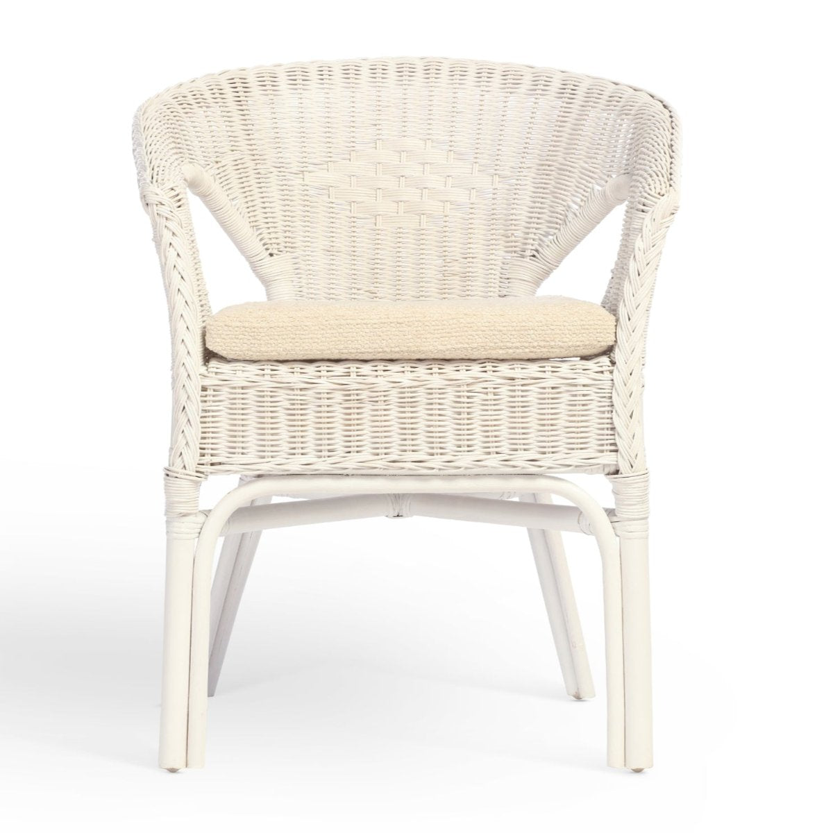 adults wicker loom chair with cushion natural