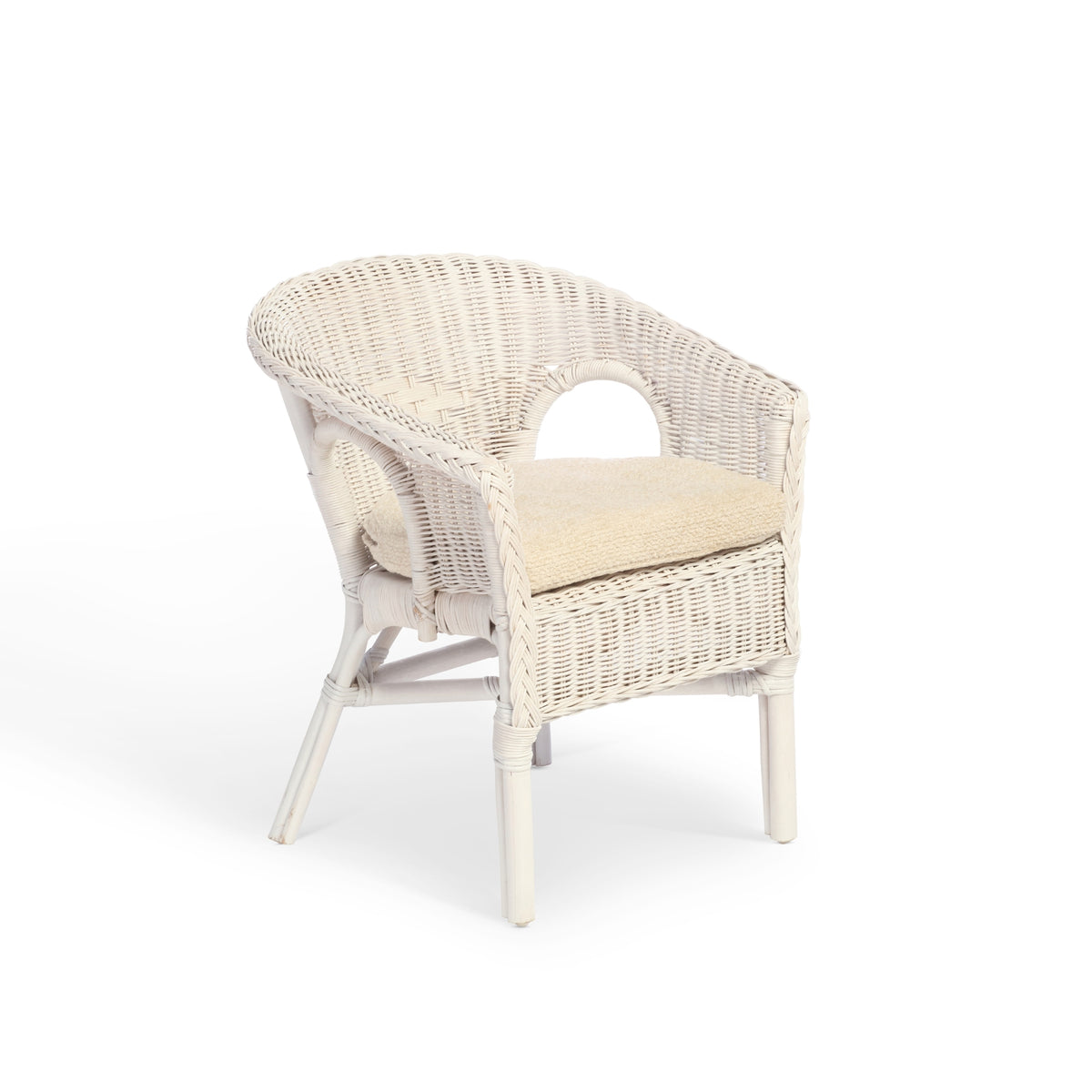 adults wicker loom chair with cushion natural