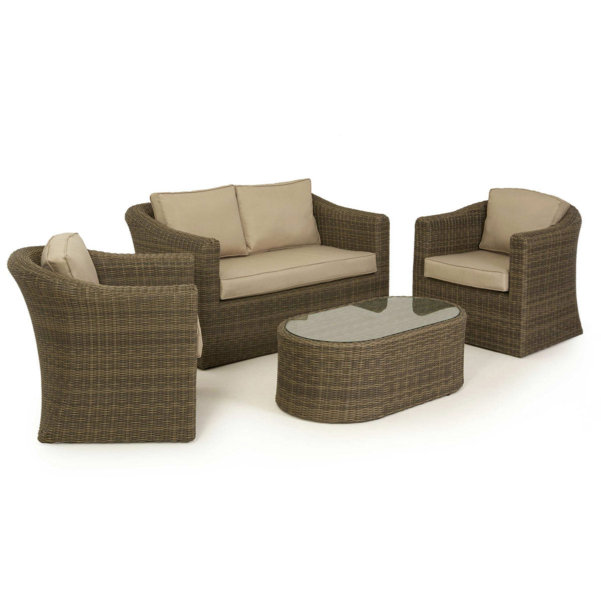 windemere outdoor rattan 2 seater suite with coffee table