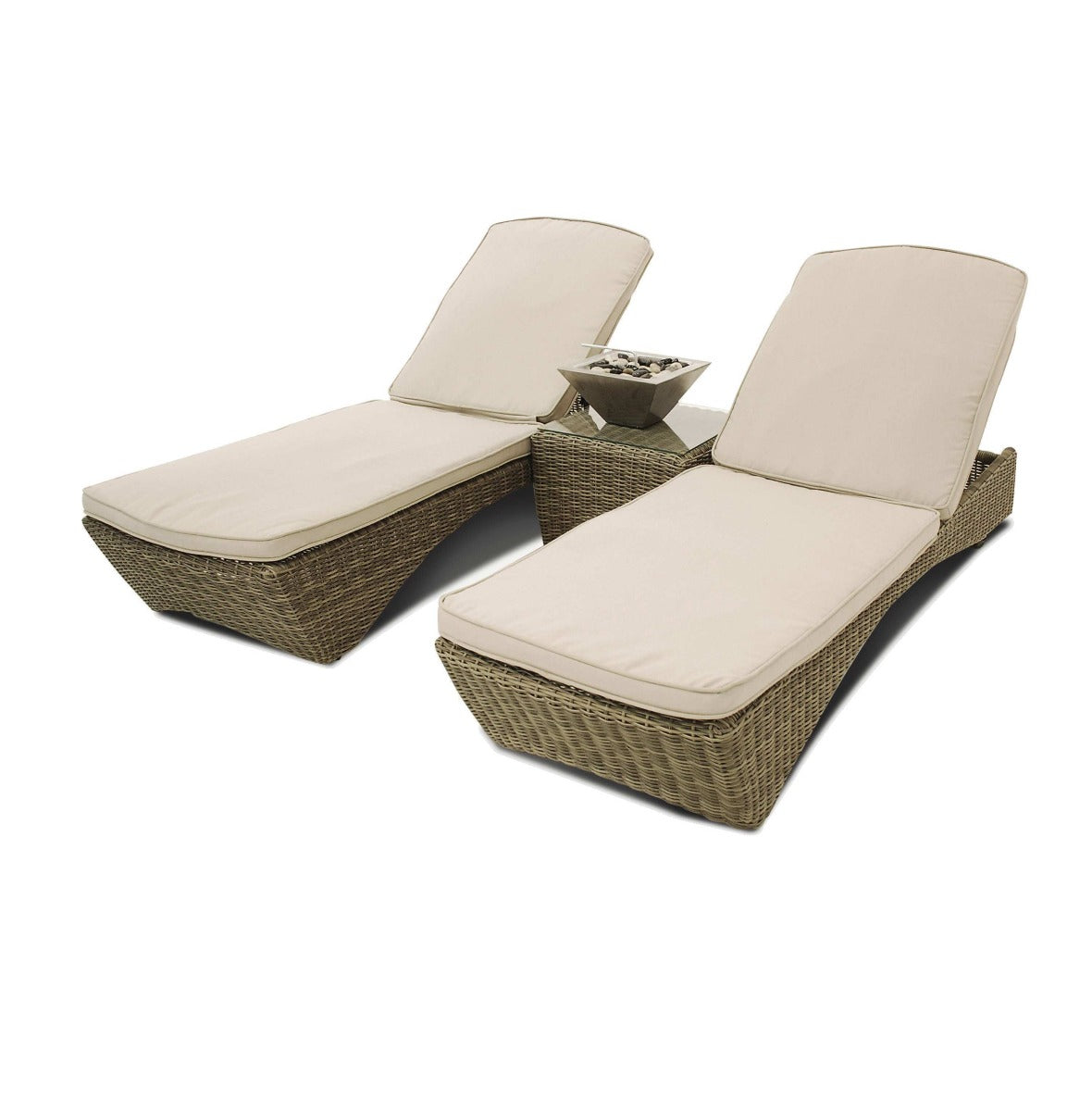 windemere outdoor rattan sunlounger and side table set