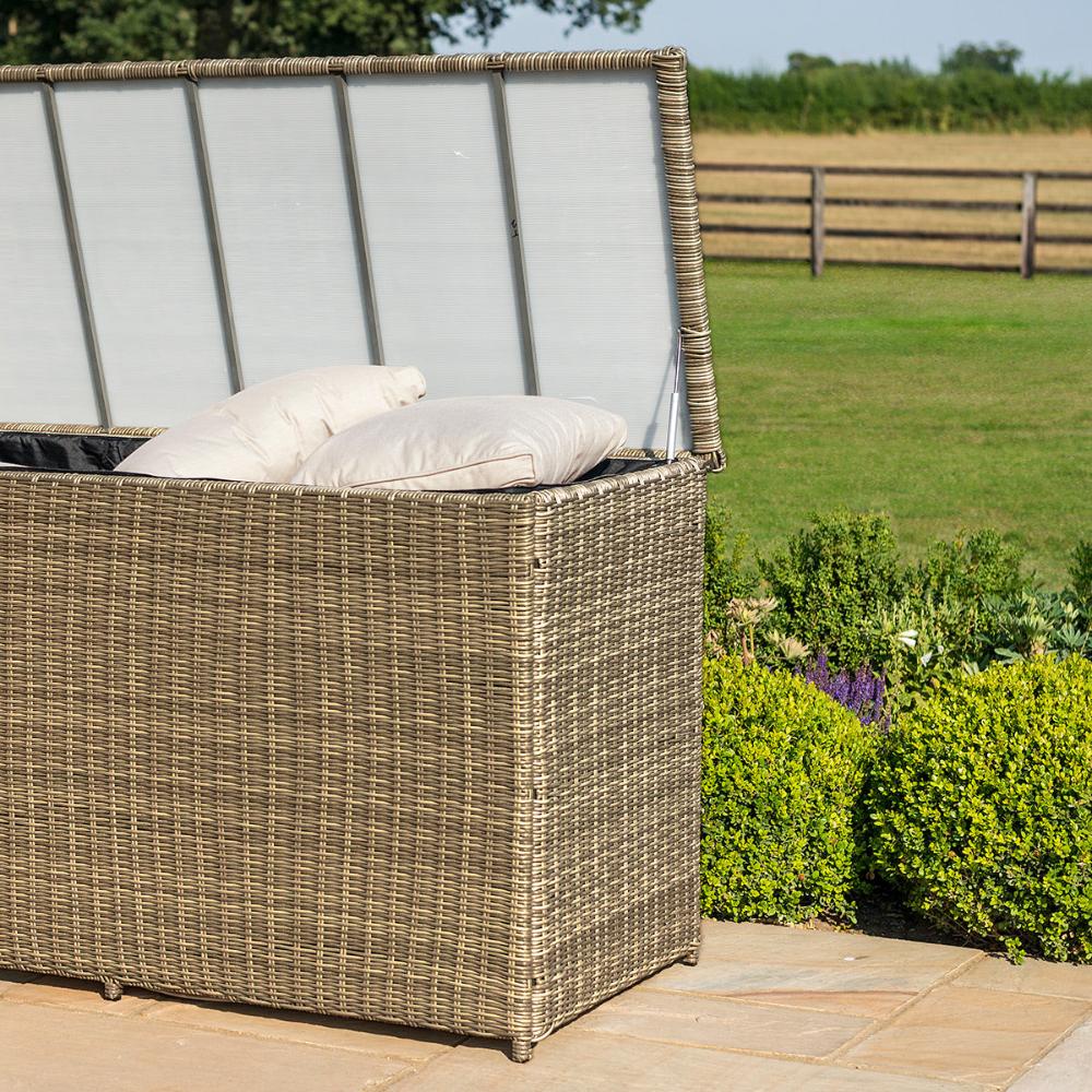 windemere outdoor rattan cushion storage box