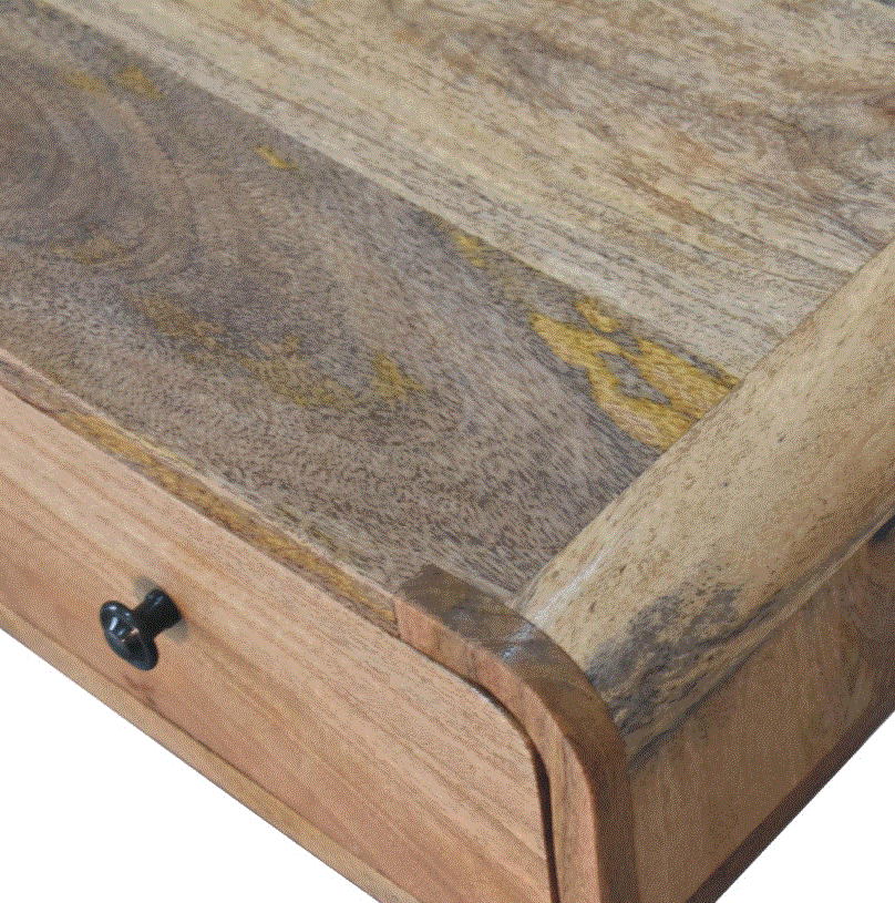 Curved 1 Drawer Mango Wood Desk