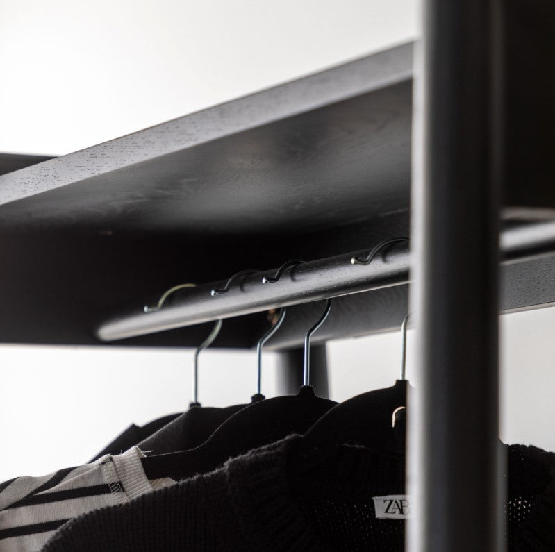 Wellington Open Wardrobe - Black