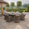Windemere Outdoor Rattan 8 Seat Dining Set Round Table with Lazy Susan
