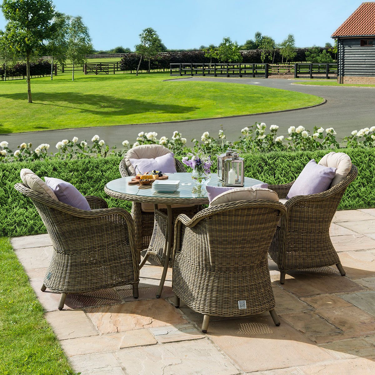 Windemere Outdoor Rattan 4 Seat Dining Set
