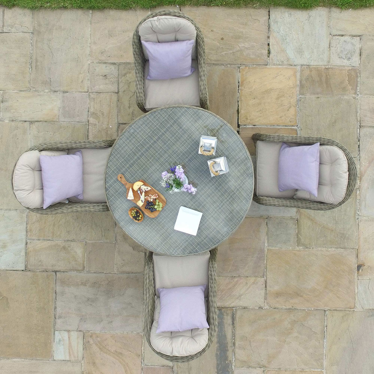 Windemere Outdoor Rattan 4 Seat Dining Set