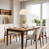 Woodrow 1.5m Walnut Dining Set – Tapered Leg Table with 4 Divino Oatmeal Boucle Chairs