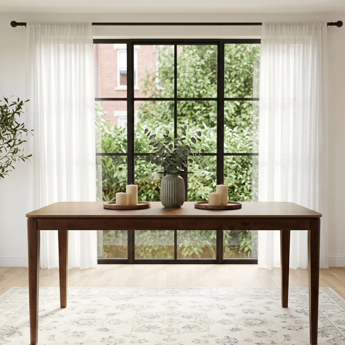 Woodrow 150cm Walnut Dining Table - Rectangular Tapered Base