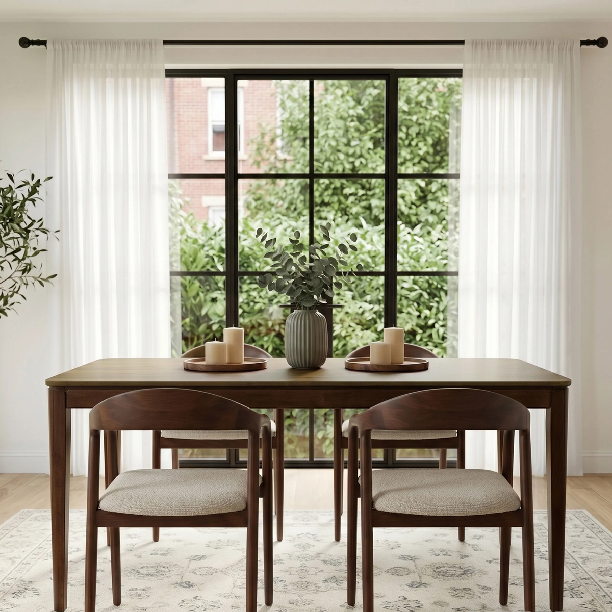 Woodrow 150cm Walnut Dining Table - Rectangular Tapered Base