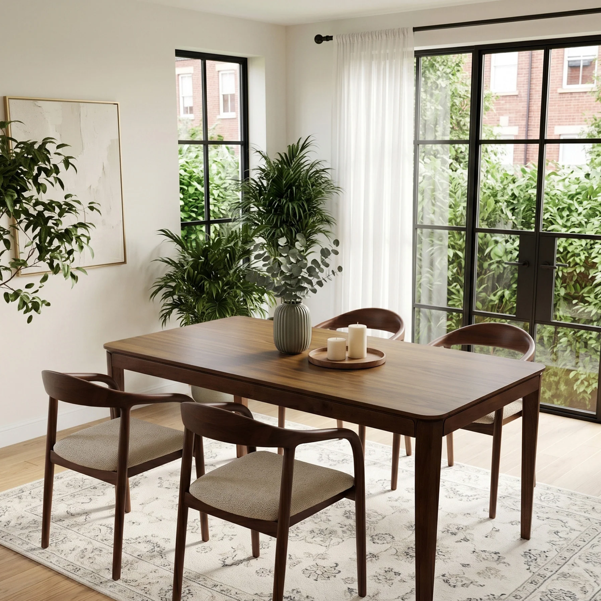 Woodrow 150cm Walnut Dining Table - Rectangular Tapered Base