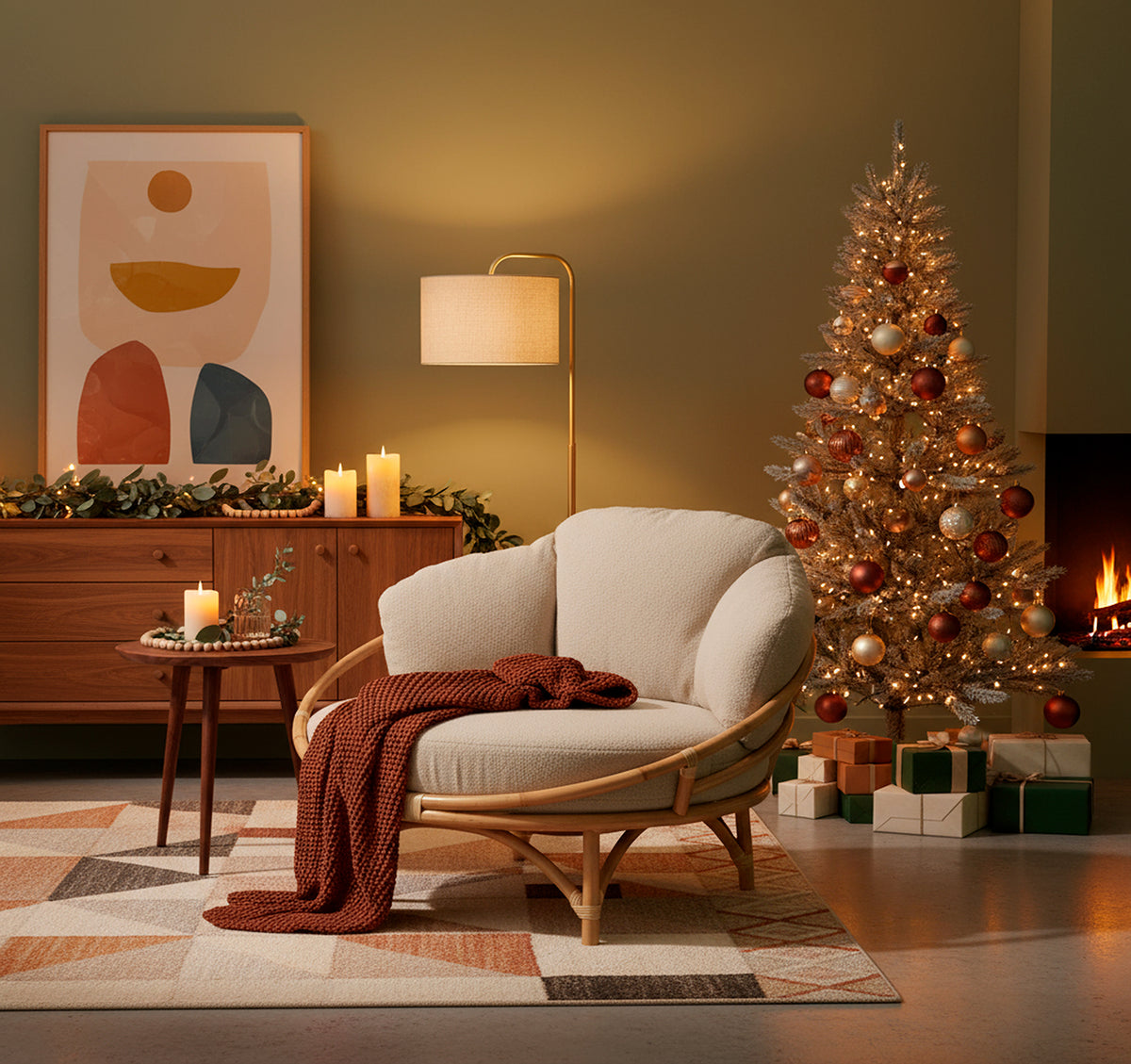 Boucle Latte Cuddle Chair by Desser