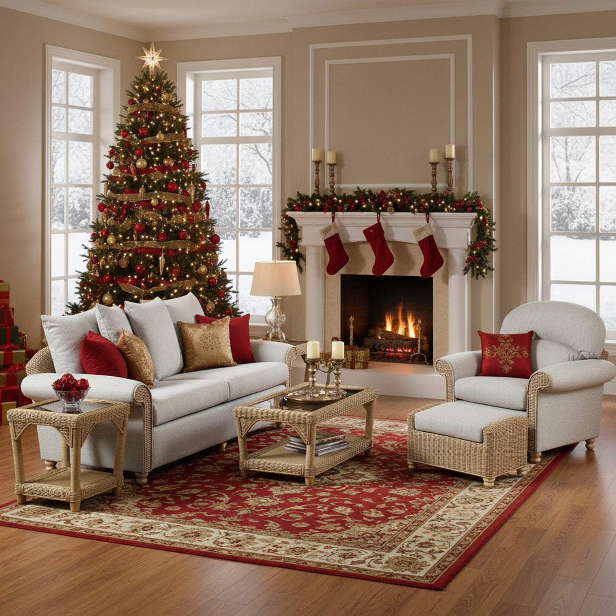 Samford Rattan Scatter Back 3 Seater 3pc Suite