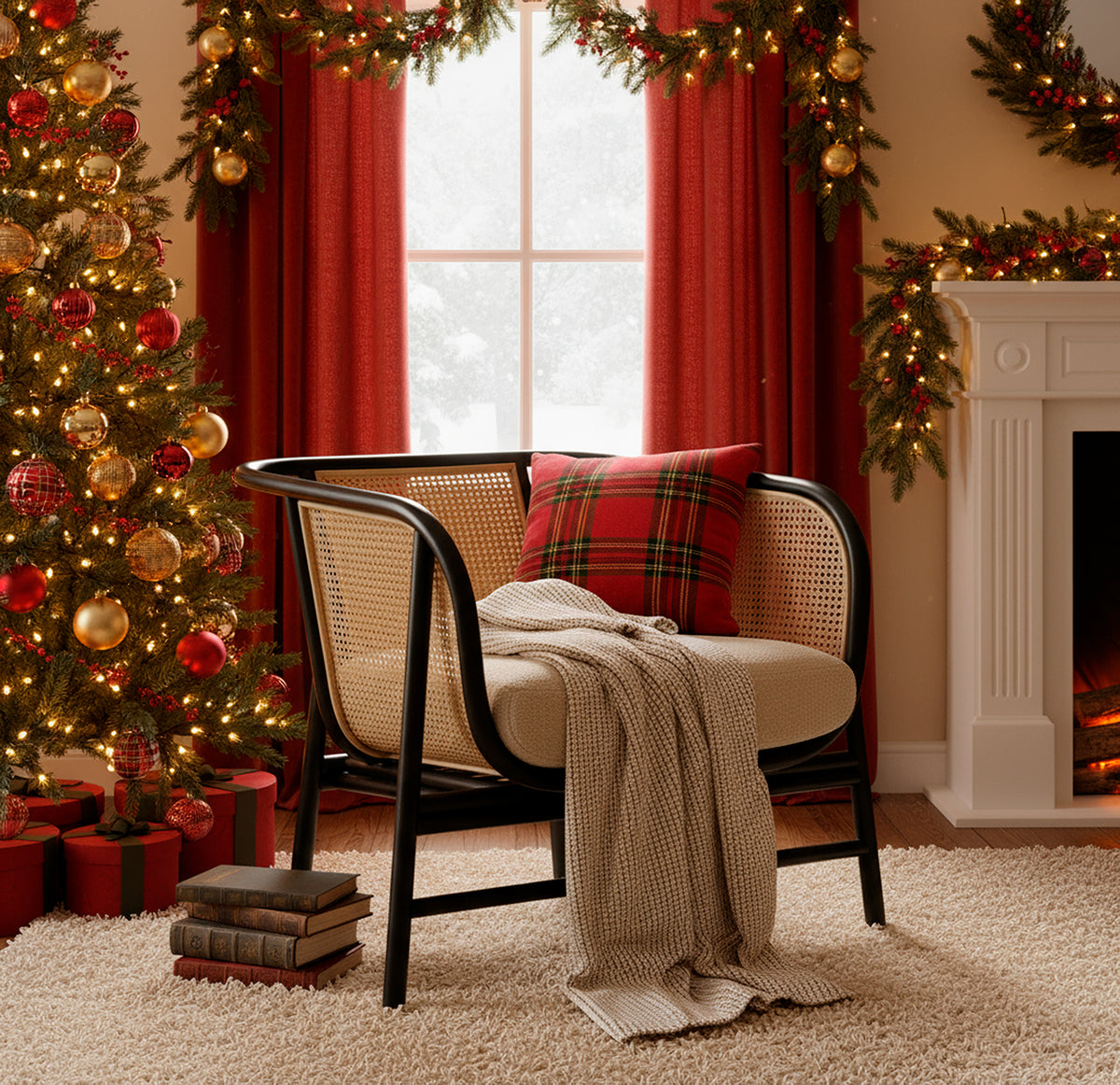 Seoul Black Boucle Lounge Chair