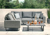 Aruba Outdoor Fabric Patio Corner Sofa Set with Coffee Table - All Weather Fabric