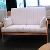 Aspen Light Oak 2 Seater Sofa in Imperial Cream Stripe