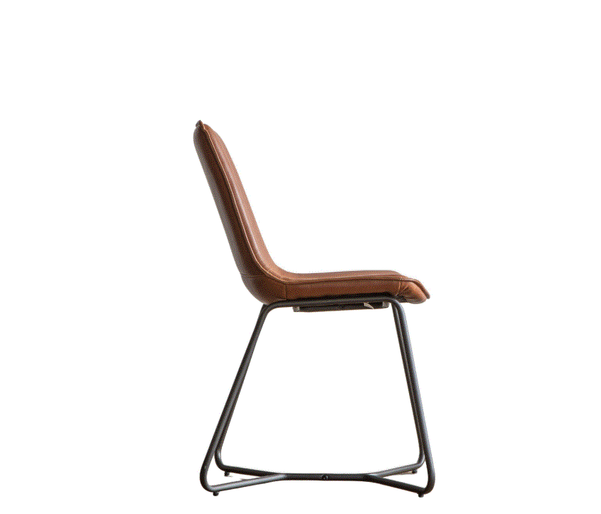 Hawton PU Brown Leather Dining Chair (set of 2)