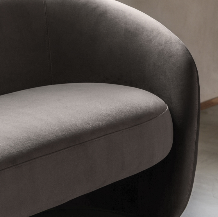 Corfu Curved Sofa in Dark Brown