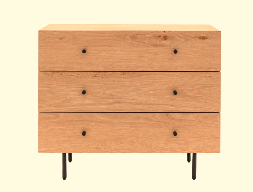 Alba Natural Wood 3 Drawer Chest