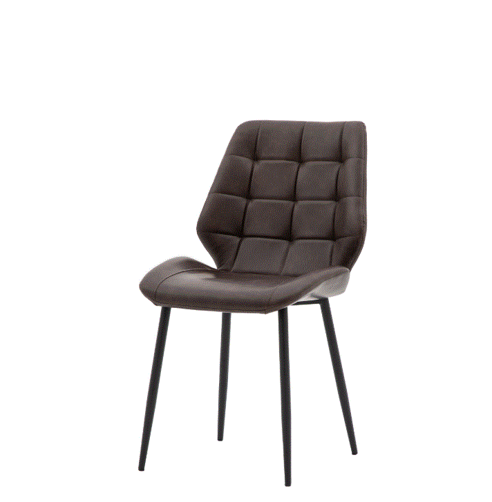 Marlow PU Brown Leather Dining Chair (set of 2)