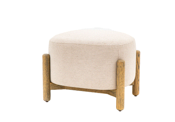 Tinto Cream Upholstered Footstool