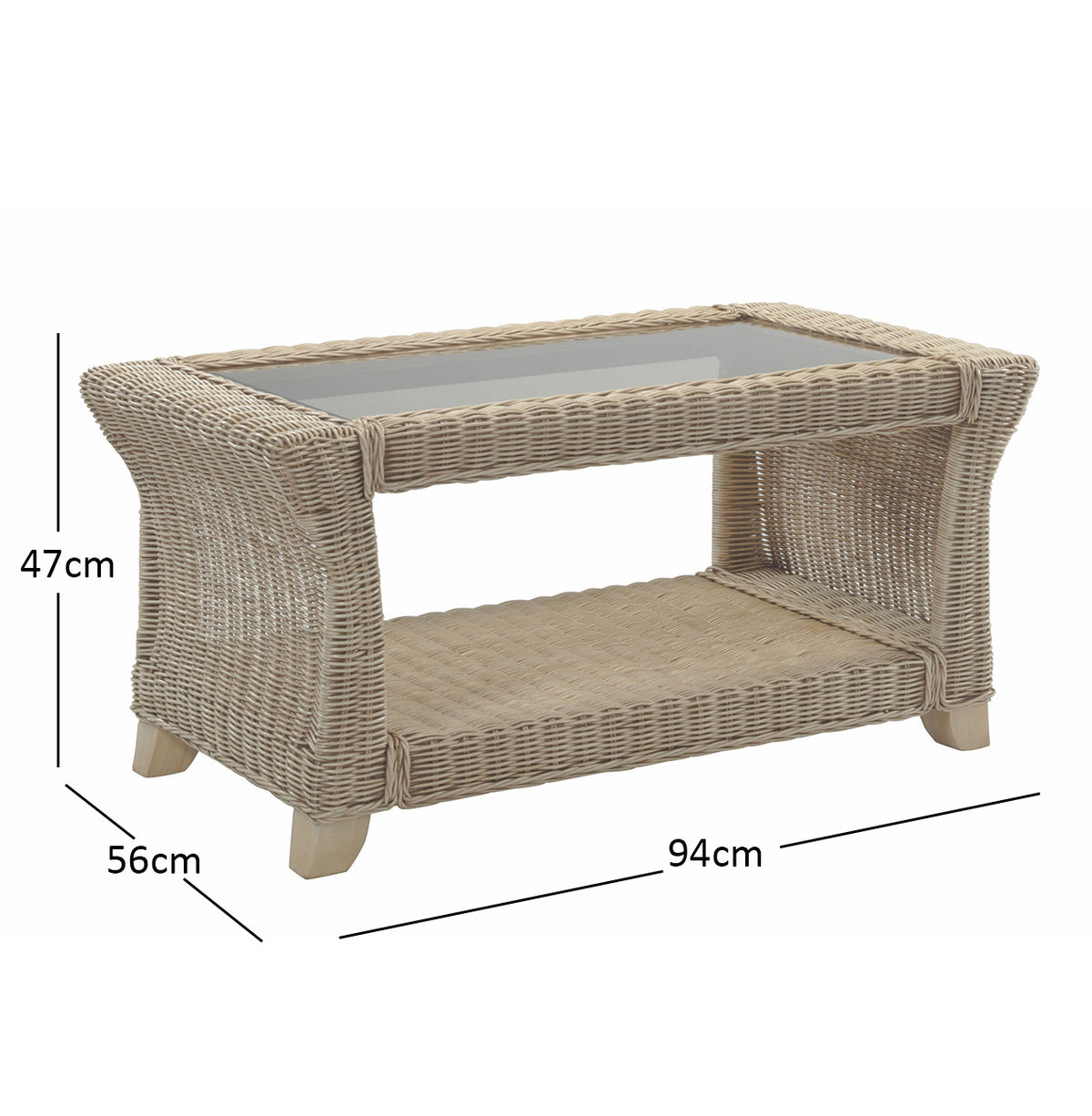 Desser Clifton Rattan Coffee Table - Natural Wicker