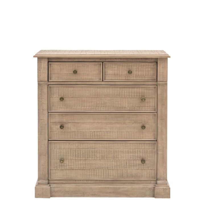 Vivo Natural Pinewood 5 Drawer Chest