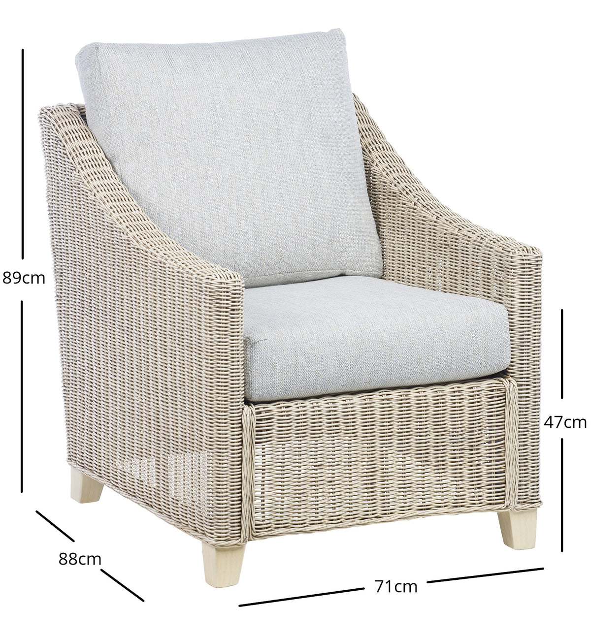 Dijon Natural Rattan 3 Seater Sofa Suite