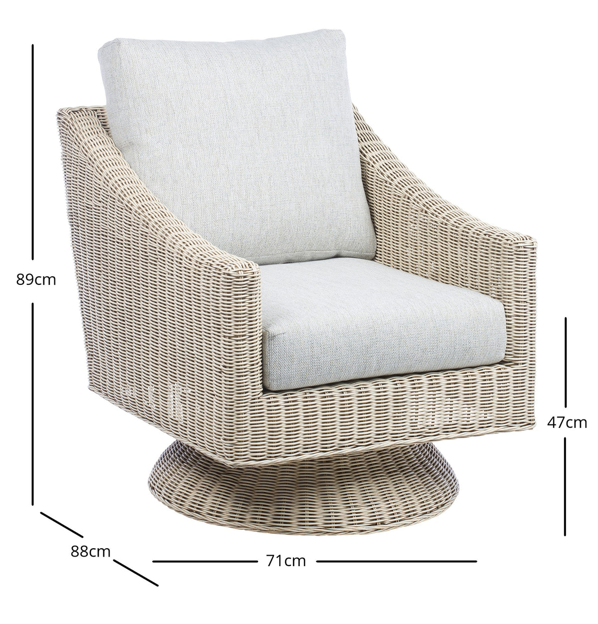 Natural Wash Dijon Swivel Chair