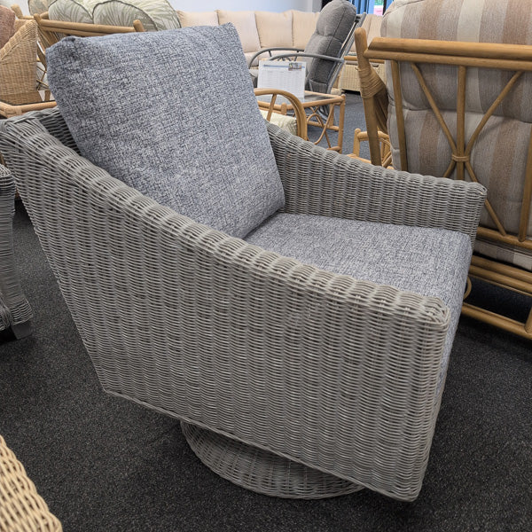 Dijon Grey Wash Swivel Chair in Earth Grey