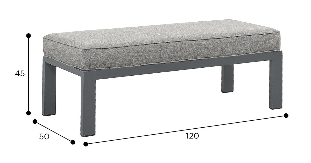 Tutbury Grey Firepit Table with Outdoor Fabric Corner Sofa and 2 Large Benches - UK Made - FREE Cantilever Parasol Included