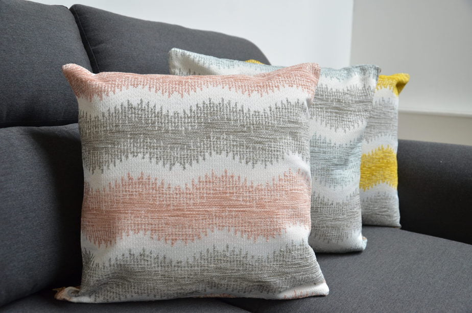 Grey and pink scatter cushions best sale