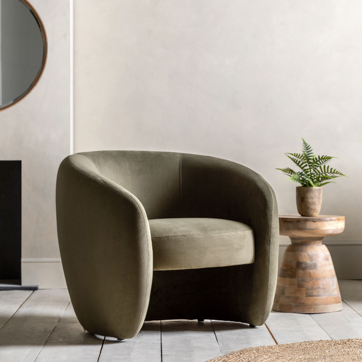 Corfu Curved Armchair in Green