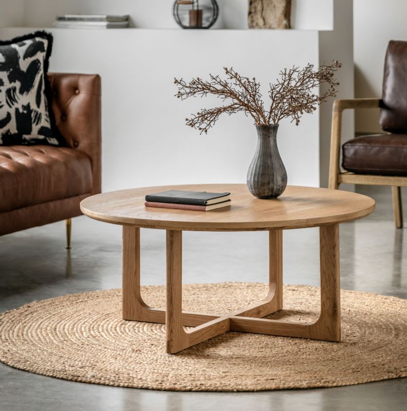 Crithlow Round Coffee Table Natural Oak