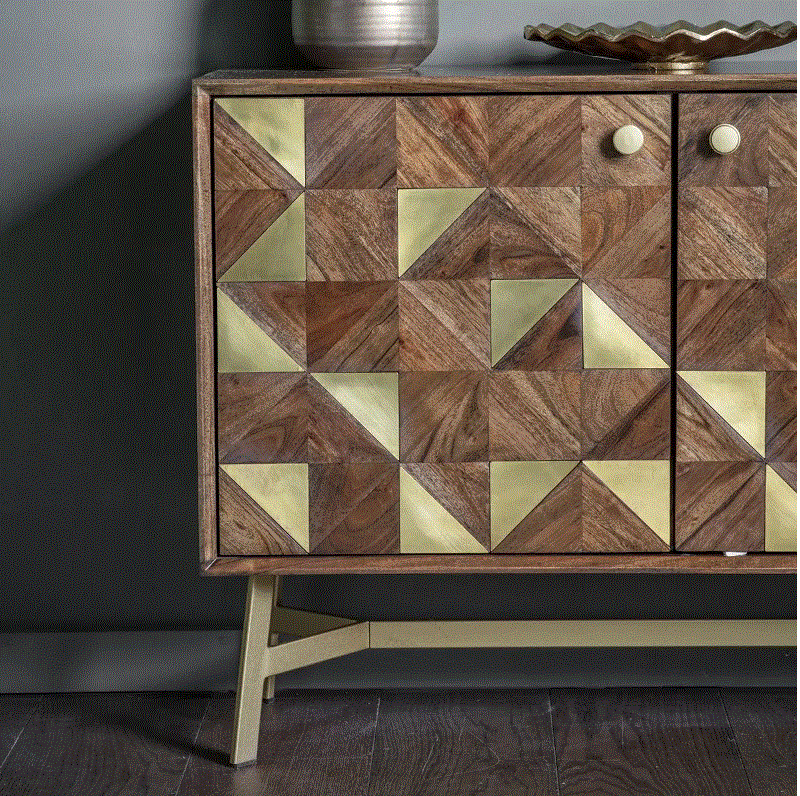 Tayo Wide  Wooden 3 Door Sideboard
