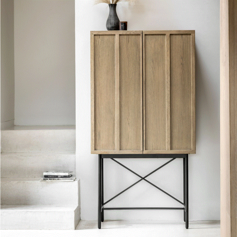 Pietro Oak 2 Door Cocktail Cabinet