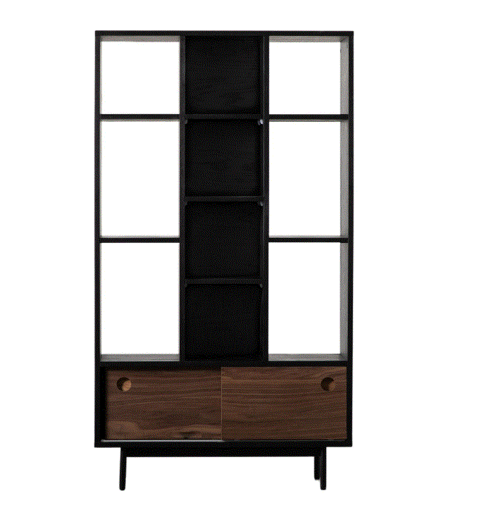 Bartivio Black & Brown Wooden Display Unit