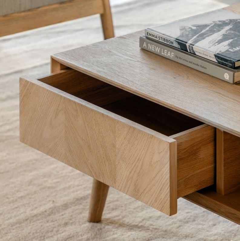 Santos Rectangular 2 Drawer Coffee Table