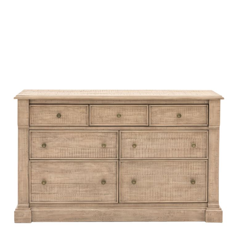 Vivo Natural Pinewood 7 Drawer Chest