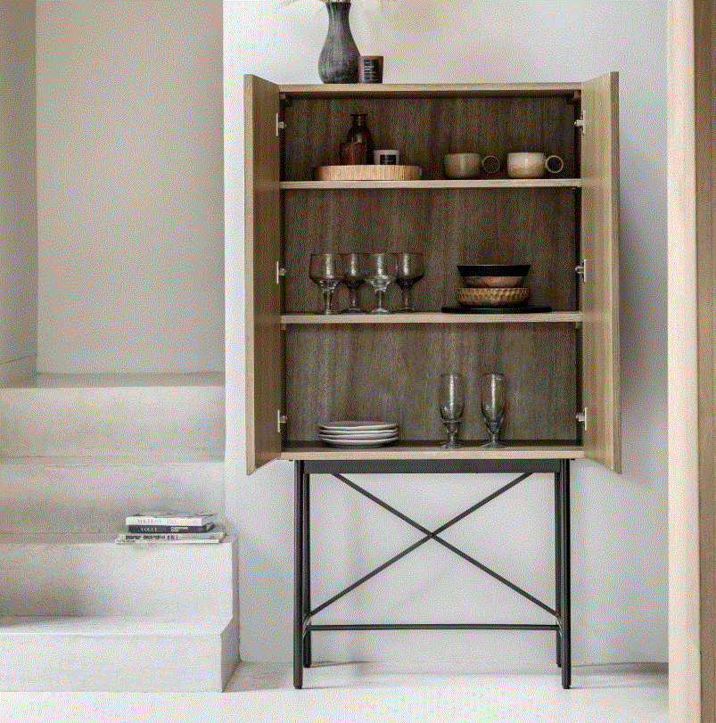 Pietro Oak 2 Door Cocktail Cabinet