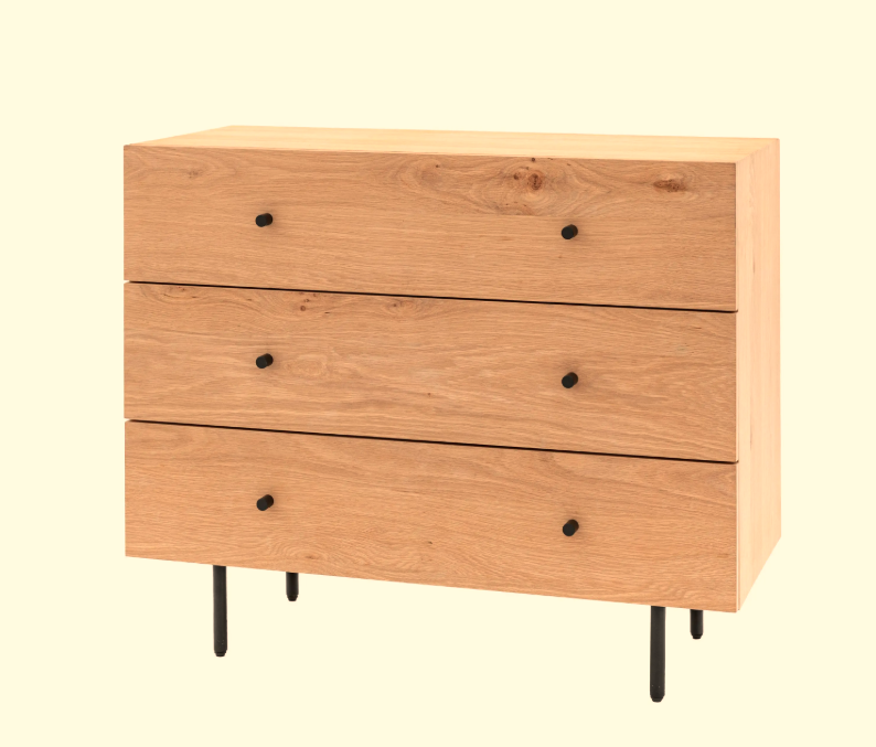 Alba Natural Wood 3 Drawer Chest