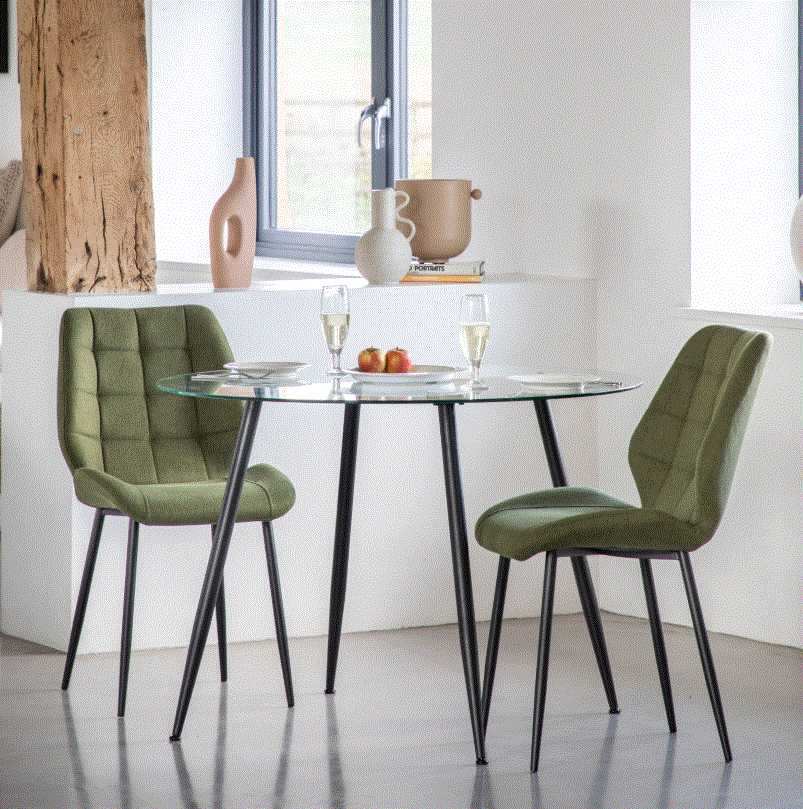 Marlow Green Fabric Dining Chair (set of 2)