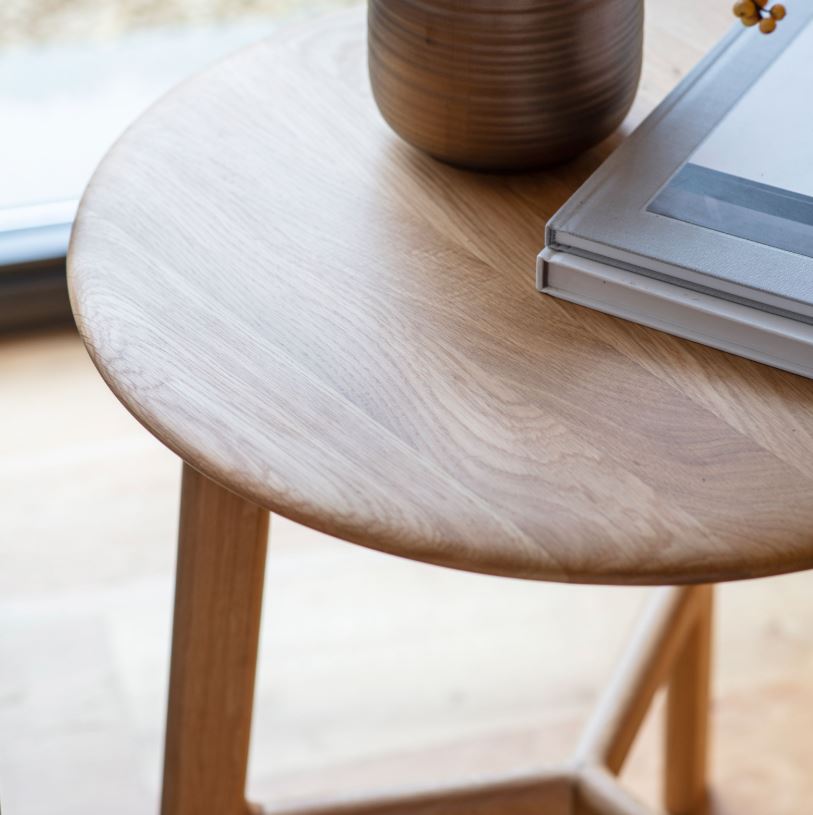 Maria Oak Round Side Table