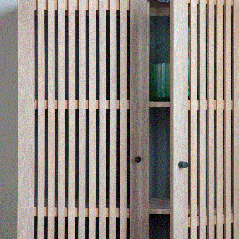 Okayino 2 Door Oak Cocktail Cabinet