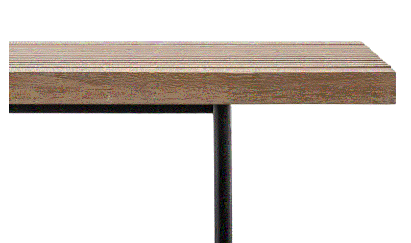 Okayino Rectangluar Oak Coffee Table with Steel Legs