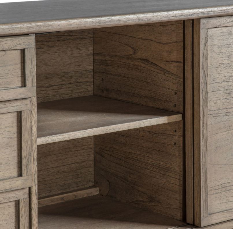 Kyrono Rattan & Wood 3 Drawer 2 Door Sideboard Cabinet