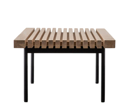Okayino Rectangluar Oak Coffee Table with Steel Legs