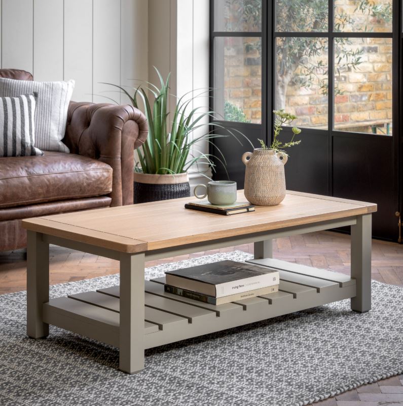 Elba Rectangular Coffee Table Prairie with Shelf